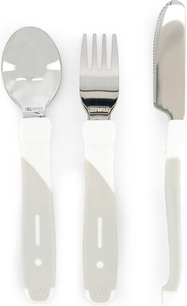 Twistshake Learn Cutlery Stainless Steel 12+M White Home Meal Time Cutlery Hvit Twistshake*Betinget Tilbud