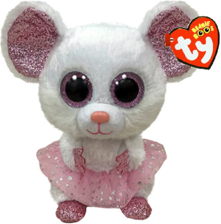 Nina - White Ballerina Mouse Reg Toys Soft Toys Stuffed Animals Pink TY
