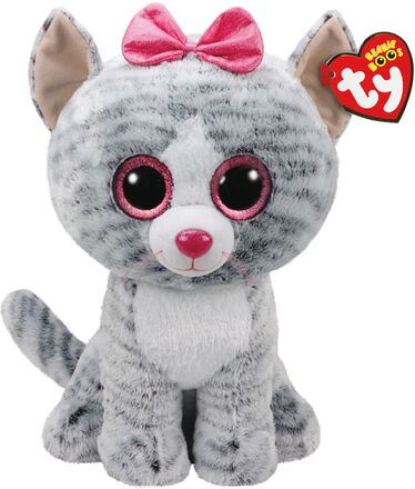 Kiki - Grey Cat Large Toys Soft Toys Stuffed Animals Multi/patterned TY