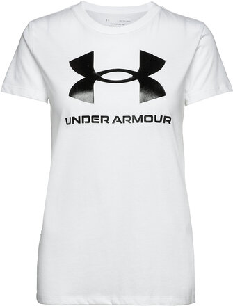 Ua W Sportstyle Logo Ss Sport T-shirts & Tops Short-sleeved White Under Armour
