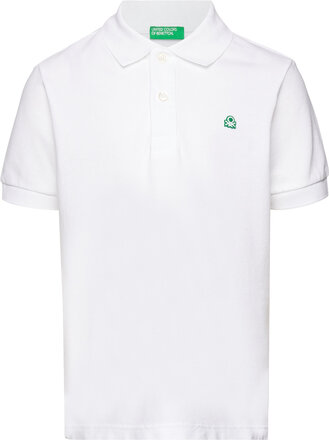 Short Sleeves T-Shirt Tops T-shirts Polo Shirts Short-sleeved Polo Shirts White United Colors Of Benetton