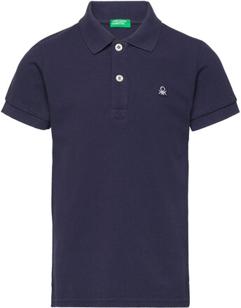 Short Sleeves T-Shirt T-shirts Polo Shirts Short-sleeved Polo Shirts Marineblå United Colors Of Benetton*Betinget Tilbud