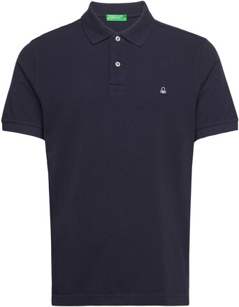 Short Sleeves T-Shirt Polos Short-sleeved Marineblå United Colors Of Benetton*Betinget Tilbud