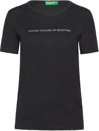 Short Sleeves T-Shirt T-shirts & Tops Short-sleeved Svart United Colors Of Benetton*Betinget Tilbud