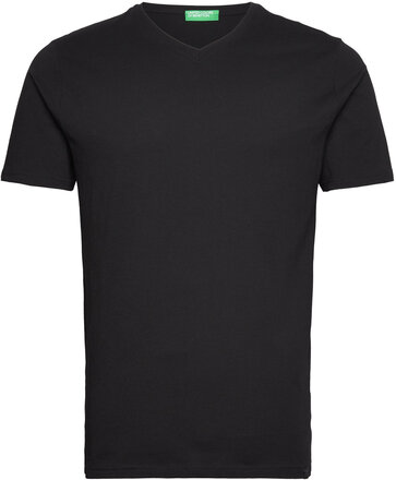V Neck T-Shirt T-shirts Short-sleeved Svart United Colors Of Benetton*Betinget Tilbud