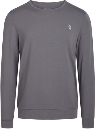 Men Bamboo Sweatshirt Underwear Night & Loungewear Pyjama Tops Grey URBAN QUEST