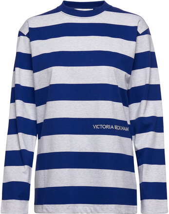 Long Sleeve T-Shirt T-shirts & Tops Long-sleeved Blå Victoria Beckham*Betinget Tilbud