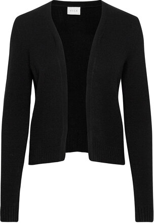 Viril Short L/S Knit Cardigan-Noos Strikkegenser Cardigan Svart Vila*Betinget Tilbud