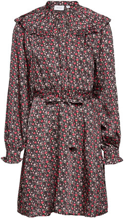 Vibonja L/S Ruffle Short Dress Kort Kjole Multi/patterned Vila