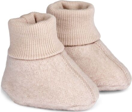 Wool Fleece Booties Shoes Baby Booties Pink Wheat