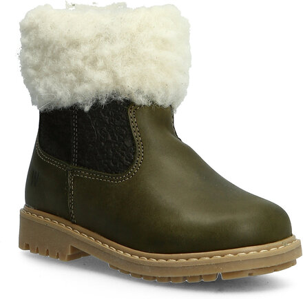 Timian Wool Top Boot Vinterstøvletter Pull On Grønn Wheat*Betinget Tilbud