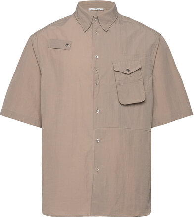 Jaxson Fisherman Shirt Designers Shirts Short-sleeved Beige Wood Wood