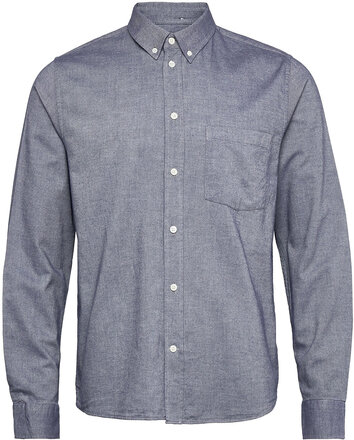 Adam Classic Flannel Shirt Skjorte Uformell Blå Wood Wood*Betinget Tilbud