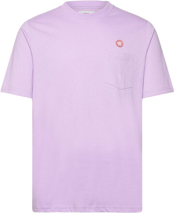 Adi Pocket Resort T-Shirt Gots Tops T-Kortærmet Skjorte Purple Double A By Wood Wood