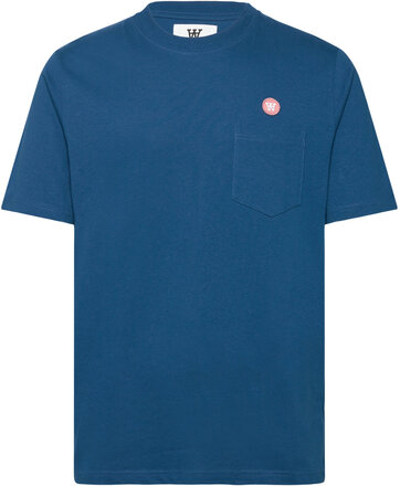 Adi Pocket Resort T-Shirt Gots Tops T-Kortærmet Skjorte Blue Double A By Wood Wood