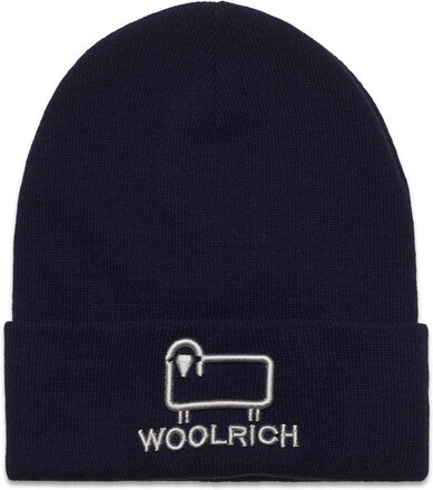 Unisex Logo Beanie Accessories Headwear Hats Winter Hats Svart WOOLRICH*Betinget Tilbud