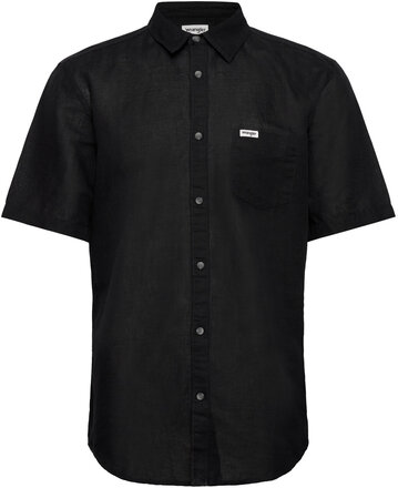 Ss 1 Pkt Shirt Tops Shirts Short-sleeved Black Wrangler
