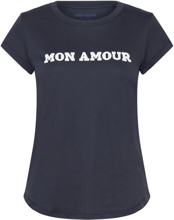 Woop Mon Amour T-shirts & Tops Short-sleeved Marineblå Zadig & Voltaire*Betinget Tilbud