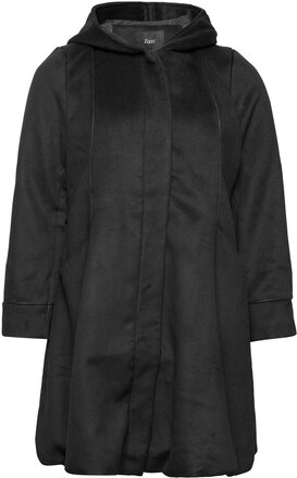 Mannabel, L/S, Coat Outerwear Coats Winter Coats Black Zizzi