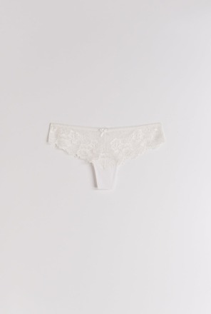 Gina Tricot - 3-pack lace string - alushousut-3-kpl - White - L - Female