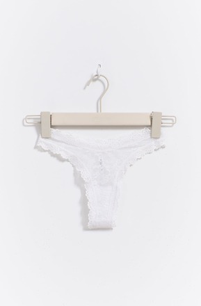 Gina Tricot - Shaped lace thong - Truser - White - S - Female
