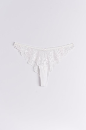 Gina Tricot - v-shaped lace thong - Truser - White - M - Female