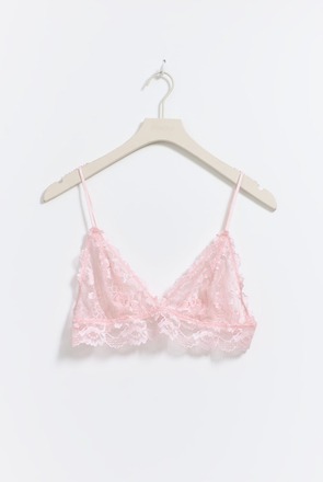 Gina Tricot - Lace bralette - bh - Pink - XL - Female