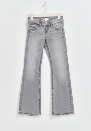 Gina Tricot - Chunky low flare jeans - wide jeans - Grey - 158 - Female