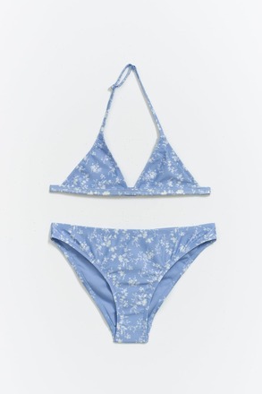 Gina Tricot - Y triangle bikini set - young-swimwear - Blue - 158/164 - Female