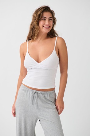 Gina Tricot - Soft homewear singlet - Topit - White - S - Female