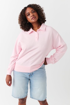 Gina Tricot - Collar sweater - tröjor - Pink - L - Female