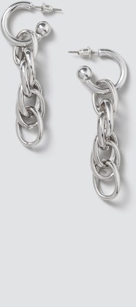 Silver Link Chain Drop Earrings