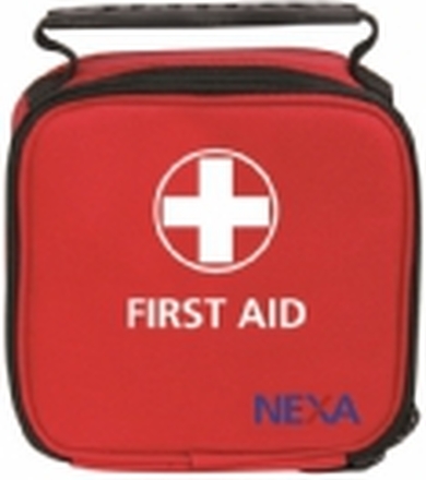 Nexa First Aid Mini, grunnleggende førstehjelpssett i romslig bag, 35