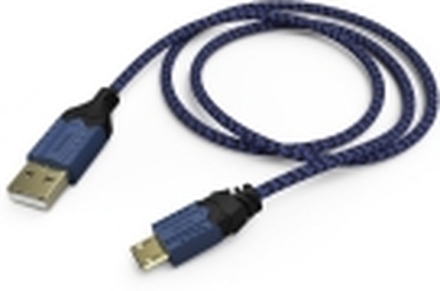 Hama High Quality, 2,5 m, USB A, Micro-USB A, USB 2.0, Hankjønn/hankjønn, Svart, Blå