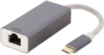DELTACO USBC-GIGA4 - Nettverksadapter - USB-C 3.1 - Gigabit Ethernet - romgrå