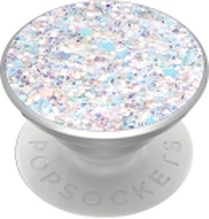 PopSockets Swappable PopGrip - Fingergrep/stativ for mobiltelefon, nettbrett - Sparkle Snow White - hvit (trekkspill), hvit (plattform)