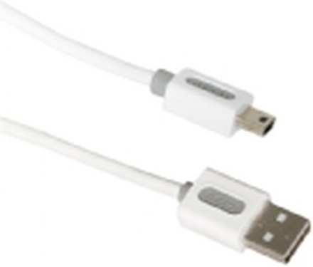 ICIDU USB 2.0 A-Bm Cable 1m White, 1 m, USB A, Mini-USB B, USB 2.0, Hankjønn/hankjønn, Hvit