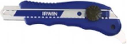 Knæk - af kniv 18mm med låseskrue og tæppehage med Bi-Metal ,Blue, knæk-af blad