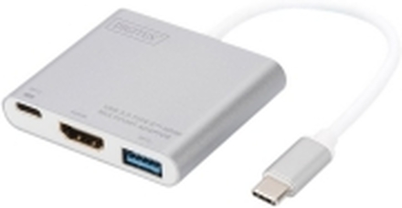 DIGITUS USB 3.0 Type-C HDMI Multiport Adaptor - Ekstern videoadapter - Parade PS176 - USB-C - HDMI