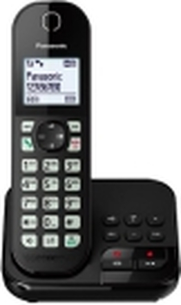 Panasonic KX-TGC462GB - Trådløs telefon - svarersystem med anrops-ID - svart + ekstra håndsett