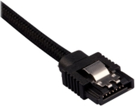 CORSAIR Premium Sleeved - SATA-kabel - Serial ATA 150/300/600 - SATA (hann) til SATA (hann) - 30 cm - svart