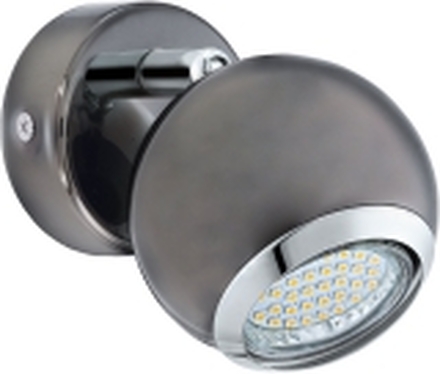 Eglo Bimeda - Lyskaster - LED-lyspære - GU10 - 3 W (ekvivalent 23 W) - klasse A+ - varmt hvitt lys - 3000 K - krom, nickel-nero