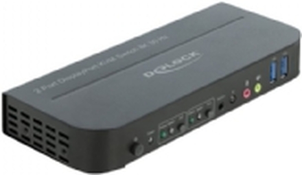 Delock DisplayPort 1.4 KVM Switch 8K 30 Hz with USB 3.0 and Audio - KVM / lyd / USB-svitsj - 2 x KVM/lyd/USB - 1 lokalbruker - stasjonær