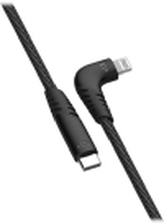 Silicon Power Boost Link LK50CL - Lightning-kabel - 24 pin USB-C hann til Lightning hann vinklet - 1 m - grå - USB Power Delivery (3A, 60W)