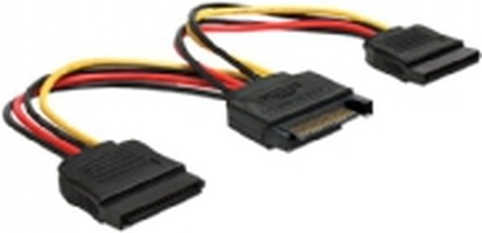 Delock - Strømkabel - SATA-strøm (hann) til SATA-strøm (hunn) - 15 cm - rett kontakt - for Delock PCI Express Card