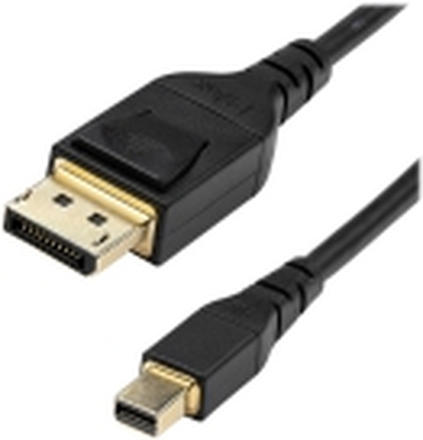 StarTech.com 3ft (1m) VESA Certified Mini DisplayPort to DisplayPort 1.4 Cable, 8K 60Hz HBR3 HDR, Super UHD mDP to DP 1.4 Cord, Slim (34 AWG) Ultra HD 4K 120Hz, Monitor/Video Cable - mDP to DP Cable (DP14MDPMM1MB) - DisplayPort-kabel - Mini DisplayPort (h