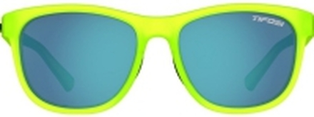 TIFOSI Swank Satin Electric Green Glasses (1 Smoke Bright Blue glass 11,2 % lystransmisjon)