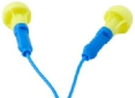 3M EX01020, Gjenbrukbar øreplugg, In-ear, Blå, Gult, Koblet med ledninger (ikke trådløs), 38 dB, Polyurethan, Polyvinylklorid (PVC)