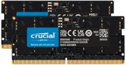Crucial - DDR5 - sett - 32 GB: 2 x 16 GB - SO DIMM 262-pin - 4800 MHz / PC5-38400 - CL40 - 1.1 V - ikke-bufret - ikke-ECC
