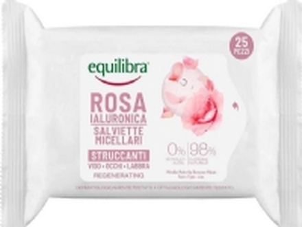 EQUILIBRA_Rosa Regenerating Micellar Make-Up Remover Wipes rose makeup remover wipes with hyaluronic acid 25pcs.